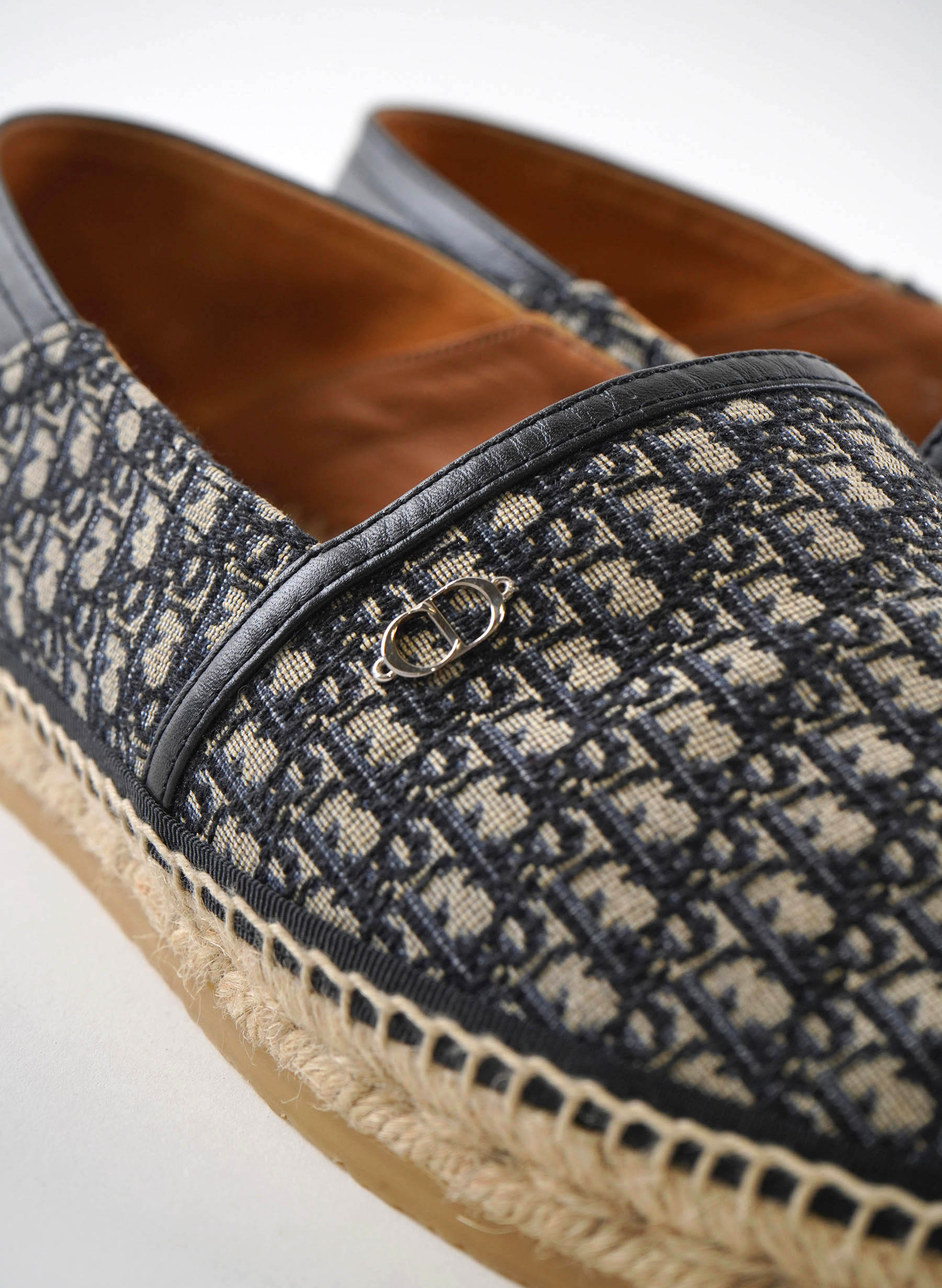 Christian Dior Diorissimo Pattern Canvas Espadrilles